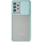 OtoTech Mey Ithalat® Samsung Galaxy A32 Kılıf Palm Buzlu Kamera Sürgülü Silikon - Turkuaz - Çok Renkli