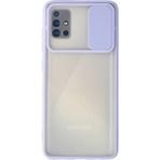 OtoTech Mey Ithalat® Samsung Galaxy A71 Kılıf Palm Buzlu Kamera Sürgülü Silikon - Lila - Çok Renkli