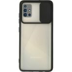 OtoTech Mey Ithalat® Samsung Galaxy A71 Kılıf Palm Buzlu Kamera Sürgülü Silikon - Siyah - Çok Renkli