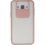OtoTech Mey Ithalat® Samsung Galaxy J7 Kılıf Palm Buzlu Kamera Sürgülü Silikon - Pembe - Çok Renkli