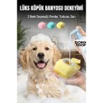 OtoTech Şampuan Hazneli Kedi Köpek Yıkama Fırçası - Silikon Masaj Tarağı ve Evcil Hayvan Banyo Apara - Çok Renkli