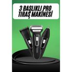 OtoTech Tıraş Makinesi 3 Başlıklı T Başlıklı Hassas Ciltlere Özel Saç Sakal Vücut Kulak ve Burun - Çok Renkli