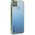 Ototechparca Realme C25Y Kılıf Lensli Silikon - Yeşil - Çok Renkli