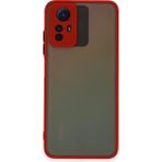 Ototechparca Redmi Note 12S Kılıf Montreal Silikon Kapak - Kırmızı - Çok Renkli