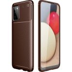 Ototechparca Samsung Galaxy A02S Kılıf Auto Focus Karbon Kapak - Kahverengi - Çok Renkli