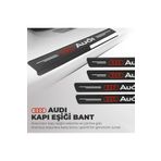 ototime Audi Uyumlu Logolu Karbon Kapı Eşiği Koruyucu Bant Folyo 4'lü Set