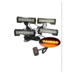 Otovo Güçlü 4'lü LED Çakar Lamba - Kırmızı-Beyaz/Mavi-Beyaz