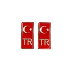 otovoo Tr Plaka Krom Sticker 2'li - Türkiye Plaka Krom Stıcker - Türkiye Plakalık Krom