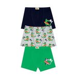 ÖTS 3’lü Erkek Çocuk Boxer - Pamuklu Kumaş, Esnek Kalıp, Dinozor Desenli, Ultra Yumuşak Yapı ve Kaliteli Boxer, Günlük Rahat Kullanım, (Renkli-3 - 3-4 Yaş)