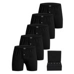 ÖTS 5’li Erkek Boxer - %100 Pamuk, Ultra Yumuşak Kumaş, Rahat Kalıp, Etiketsiz ve Kaliteli Boxer, Hediye Kutulu Günlük Erkek İç Giyim, (Siyah2 - XL)
