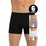 Öts 6'lı Erkek Boxer İnce Bel Lastikli (%47 Modal -%47 Pamuk -%6 Elastan), Renkli, L