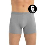 Öts 6'lı Erkek Boxer Modal (%47 Modal -%47 Pamuk -%6 Elastan), Gri, XL