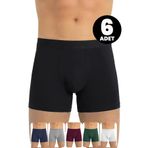 Öts 6'lı Erkek Boxer Modal (%47 Modal -%47 Pamuk -%6 Elastan), Renkli, M