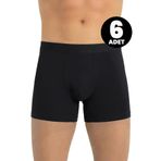 Öts 6'lı Erkek Boxer Modal (%47 Modal -%47 Pamuk -%6 Elastan), Siyah, M