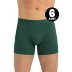 Öts 6'lı Erkek Boxer Modal (%47 Modal -%47 Pamuk -%6 Elastan), Yeşil, 2XL