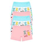 ÖTS 6’lı Kız Çocuk Boxer - Pamuklu Kumaş, Ultra Yumuşak, Esnek Kalıp, Kedi Desenli, Etiketsiz Tasarım ve Rahat Boxer, Günlük Rahat Kullanım, (Renkli-3-7-8 Yaş)