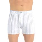 Öts Erkek %100 Pamuk Boxer Çizgili Düğmeli Ergonomik Tasarım (2652) - 2XL - Beyaz