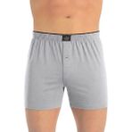 Öts Erkek %100 Pamuk Boxer Düğmeli Süprem Kumaş Özel Esnek Kalıp (2655) - Gri - 5XL