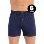 Öts Erkek 6’lı %100 Pamuk Boxer Düğmeli Süprem Kumaş Ekstra Konforlu Kalıp (2655-6) - İndigo - 2XL