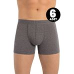 Öts Erkek 6’lı Pamuklu Boxer Esnek Özel Esnek Kalıp (2640-6) - Antrasit - 2XL