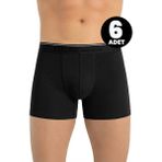 Öts Erkek 6’lı Pamuklu Boxer Esnek Özel Esnek Kalıp (2640-6) - Siyah - 3XL