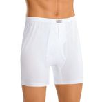 ÖTS Erkek Boxer - %100 Pamuk, Ultra Yumuşak Kumaş, Rahat Kalıp, Etiketsiz ve Kaliteli Boxer, Paçalı Don (Beyaz - M)