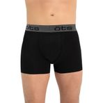 Öts Erkek Boxer Lastik Detaylı (%96 Pamuk -%4 Elastan), Siyah, M