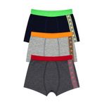 Öts Erkek Çocuk Boxer 3'lü (%96 Pamuk -%4 Elastan), 7243-3, Renkli, 3-4 Yaş