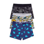 Öts Erkek Çocuk Boxer 3'lü Baskılı (%96 Pamuk -%4 Elastan), 7236-3, Renkli, 5-6 Yaş