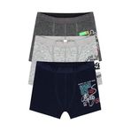 Öts Erkek Çocuk Boxer 3'lü Baskılı (%96 Pamuk -%4 Elastan), 7256-3, Renkli, 5-6 Yaş