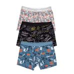 Öts Erkek Çocuk Boxer 3'lü Baskılı (%96 Pamuk -%4 Elastan), 7265-3, Renkli, 7-8 Yaş