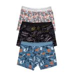 Öts Erkek Çocuk Boxer 3'lü Baskılı (%96 Pamuk -%4 Elastan), 7265-3, Renkli, 9-10 Yaş