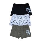 Öts Erkek Çocuk Boxer 3'lü Baskılı (%96 Pamuk -%4 Elastan), 7364-3, Renkli, 9-10 Yaş