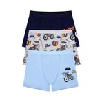 Öts Erkek Çocuk Boxer 3'lü Baskılı (%96 Pamuk -%4 Elastan), 7711-3, Renkli, 5-6 Yaş