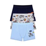 Öts Erkek Çocuk Boxer 3'lü Baskılı (%96 Pamuk -%4 Elastan), 7711-3, Renkli, 7-8 Yaş
