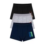 Öts Erkek Çocuk Boxer 3'lü Baskılı (%96 Pamuk -%4 Elastan), 7713-3, Renkli, 11-12 Yaş
