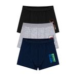 Öts Erkek Çocuk Boxer 3'lü Baskılı (%96 Pamuk -%4 Elastan), 7713-3, Renkli, 5-6 Yaş