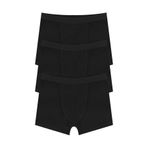 Öts Erkek Çocuk Boxer 3'lü Düz Renk (%96 Pamuk -%4 Elastan), Siyah, 5-6 Yaş