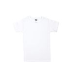 Öts Erkek Çocuk T-Shirt Ribana Kapalı Yaka (%100 Pamuk), Beyaz, 5-6 Yaş
