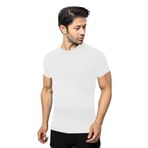 ÖTS Erkek Modal T-Shirt - Ultra Yumuşak, Nefes Alabilir, Etiketsiz Esnek Kalıp Erkek Fanila, O ve V Yaka Seçenekli İç Giyim Tişört, Günlük ve Spor Tişört, (Beyaz - M)