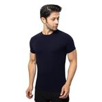 ÖTS Erkek Modal T-Shirt - Ultra Yumuşak, Nefes Alabilir, Etiketsiz Esnek Kalıp Erkek Fanila, O ve V Yaka Seçenekli İç Giyim Tişört, Günlük ve Spor Tişört, (Lacivert - M)