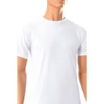 Öts Erkek T-Shirt Kapalı Yaka Yarım Kollu (%100 Pamuk) - Beyaz - XL