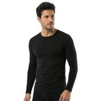 Öts Erkek T-Shirt Uzun Kol (%96 Pamuk -%4 Elastan), Siyah, XXL