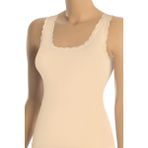 Öts Kadın Atlet Dantelli Kalın Askılı (%90 Viskon - %10 Elastan) - XL - Ten