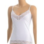 Öts Kadın Atlet V Yaka Dantel Yaka (%96 Pamuk - %4 Elastan) - XL - Beyaz