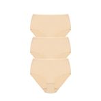 Öts Kadın Külot 3'lü, Yüksek Bel Külot, High Cut (%48 Pamuk -%48 Modal -%4 Elastan), 4440-3, Ten, XL