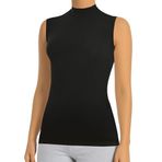 ÖTS Kadın Sıfır Kol Boğazlı Body - Pamuklu Kumaş, Ultra Yumuşak, Esnek Kalıp Tişört, Balıkçı Yaka ve Şık T-Shirt, (Siyah - M)