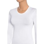 Öts Kadın T-Shirt Bisiklet Yaka Uzun Kol (%96 Pamuk - %4 Elastan) - Beyaz - XL