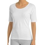 Öts Kadın T-Shirt Ribana Yarım Kollu (%100 Pamuk), Beyaz, XL