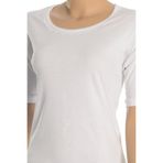 Öts Kadın T-Shirt Ribana Yarım Kollu (%100 Pamuk), Beyaz, XXXL